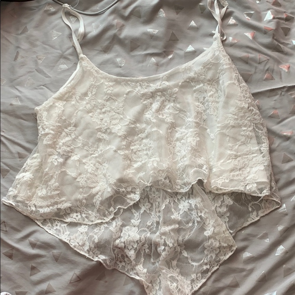 Lace crop top tank top